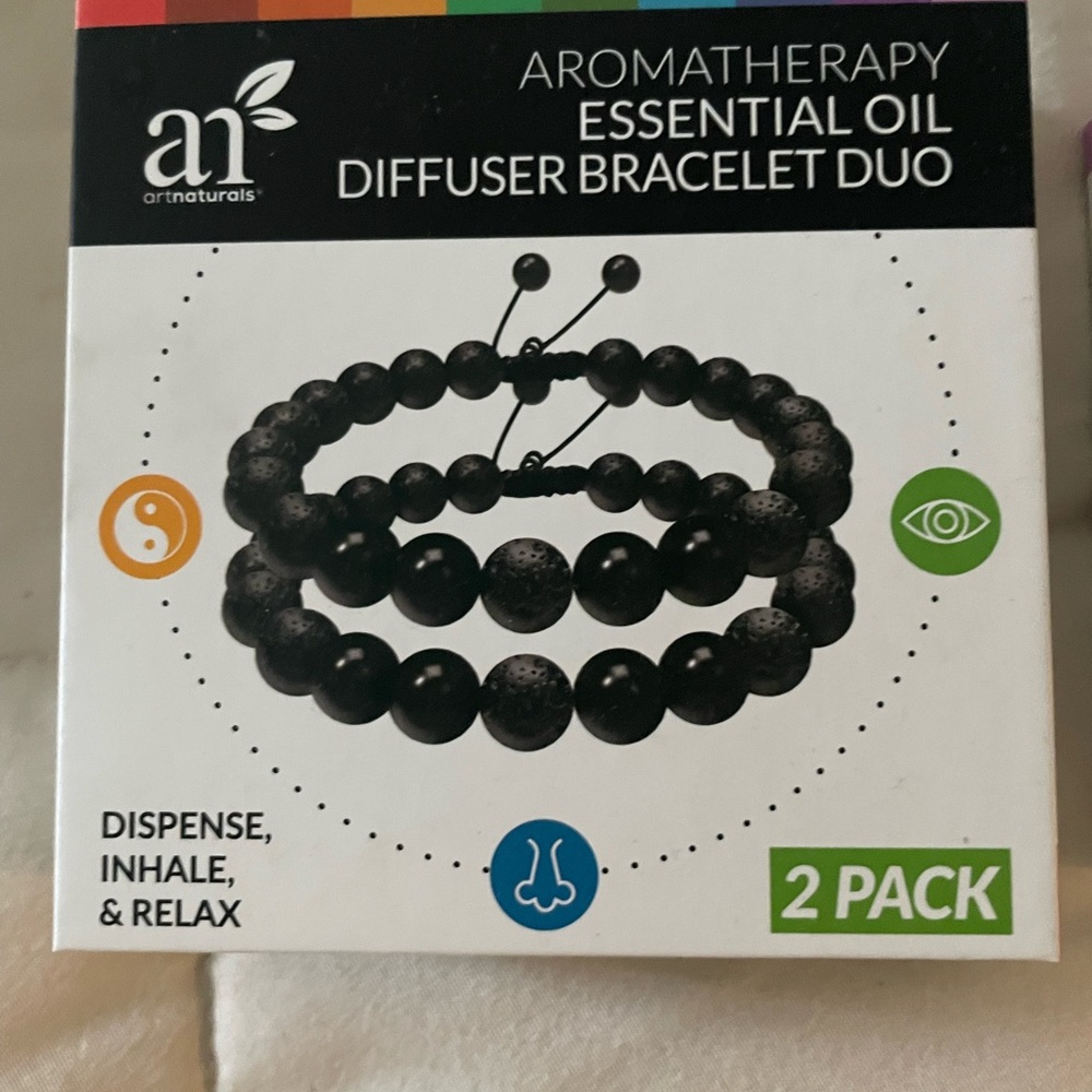 Aromatherapy essential oil diffuser bracelet duo